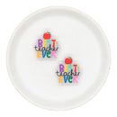 Bold Best Teacher Ever Glitter Silicone Focal Bead 28mm (Package of 2)