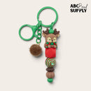 3-D Reindeer with Scarf Silicone Focal Bead 28x24x16mm (Package of 2)