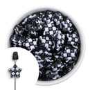Black & White Argyle Star Bead 18x19mm (Package of 5)