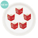 Red Wizard Book Enamel Charm 24x25mm (Package of 5)