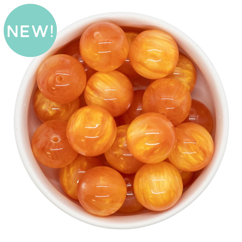 Orange Pearly Luster Beads 20mm (Package of 10)