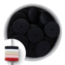 Black Coin Silicone Spacer Beads 25x5mm (Package of 5)