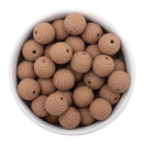 Latte Solid Spiral 15mm Silicone Beads (Package of 10)