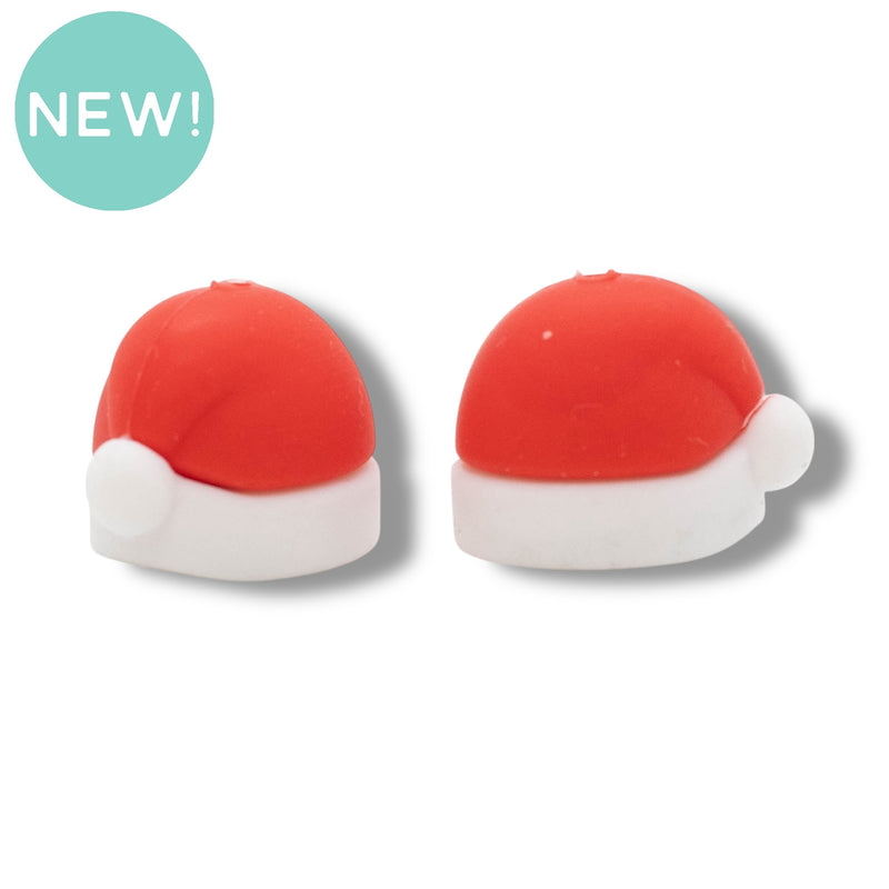 3-D Santa Hat Silicone Focal Bead 16x21x16mm (Package of 2)