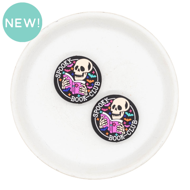 Spooky Book Club Silicone Focal Bead 30mm (Package of 2)