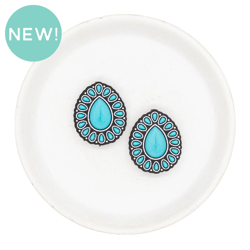 Boho Turquoise Drop Silicone Focal Bead (Package of 2)