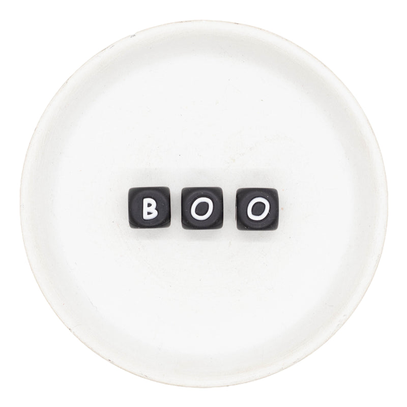 "BOO" Letter Set Silicone Beads 12mm