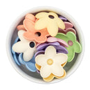 Jumbo Acrylic Flower Bead Cradle Mix 34x12mm (Package of 10)