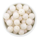 White Shimmery Liquid Effect Marble Beads 16mm (Package of 10)