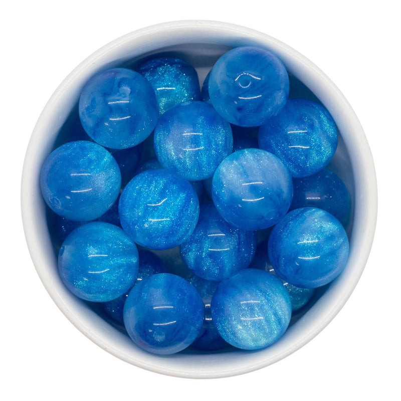Turquoise Cosmic Glitter Beads 20mm (Package of 10)