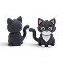 3-D Grey Cat Silicone Focal Bead 31x14x28mm (Package of 2)