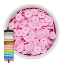 Light Pink Rope Edge Silicone Spacer Beads 12x2mm (Package of 20)