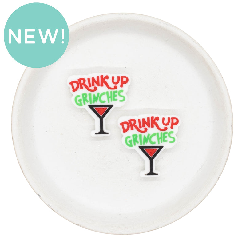 Drink Up Grinches Silicone Focal Bead 30mm (Package of 2)