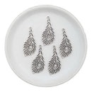 Peacock Feather Alloy Charm 29x18mm (Package of 5)