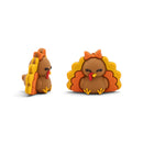 3-D Turkey w/Bow Silicone Focal Bead 25x31x17mm (Package of 2)