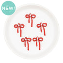 Red Bow w/Pearl Charm 25x20mm (Package of 5)