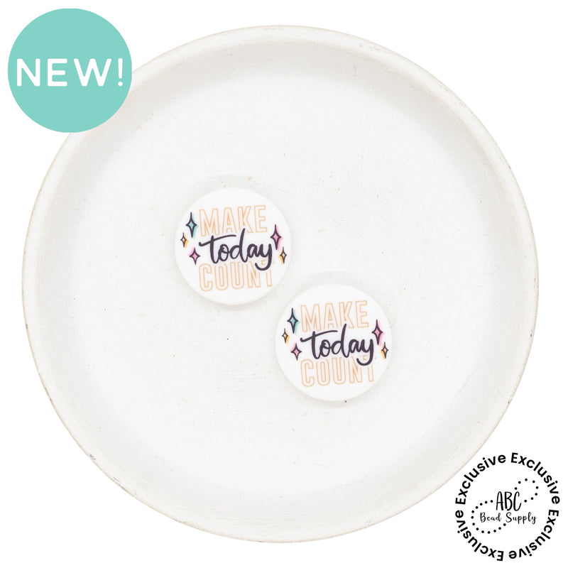 Make Today Count Printed Silicone Focal Bead 24mm (Package of 2) - ABC Exclusive