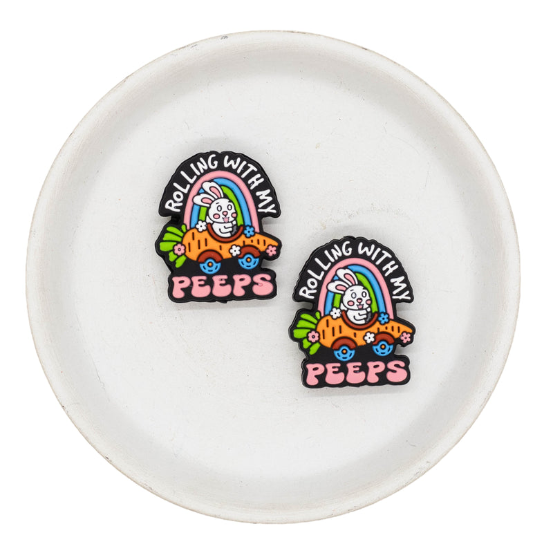 Rolling with My Peeps Silicone Focal Bead 32x27mm (Package of 2)