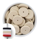 Beige Coin Silicone Spacer Beads 25x5mm (Package of 5)