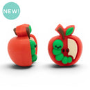 3-D Worm in Apple Silicone Focal Bead 23x19x17mm (Package of 2)