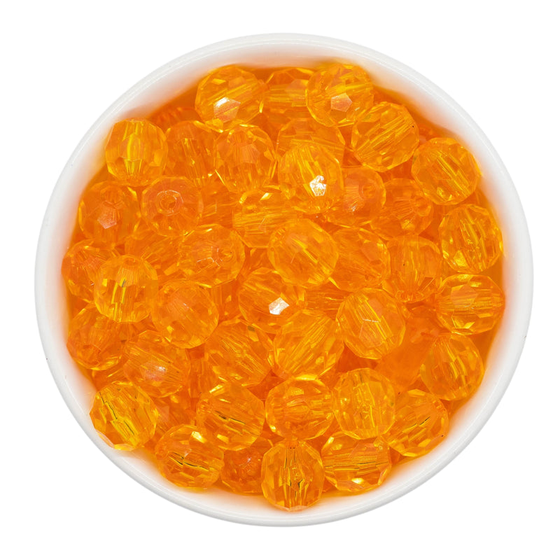 Tangerine Translucent Facet Beads 12mm (Package of 20)