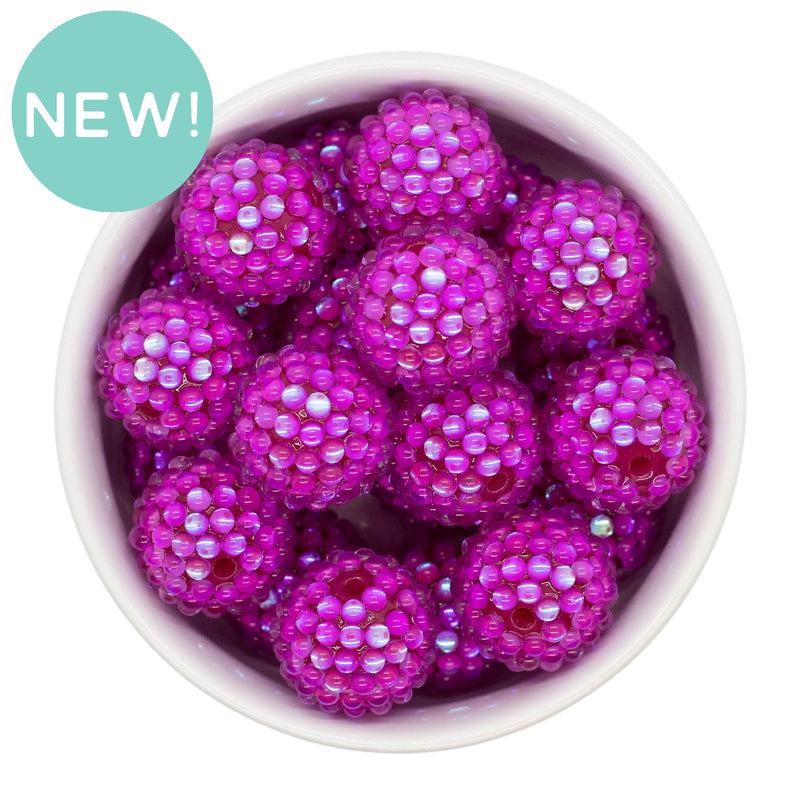 Magenta Pebbled Illusion Rhinestone Beads 20mm (Package of 5)