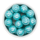 Turquoise Filigree Printed Pearl Beads 20mm (Package of 10)