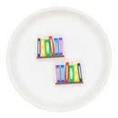 Row of Books Silicone Focal Bead 24x29mm (Package of 2)