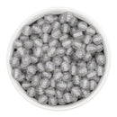 Silver Super Glitter Beads 8mm (Package of Approx. 50 Beads)