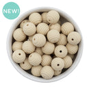 Beige Solid Spiral 15mm Silicone Beads (Package of 10)