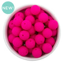 Hot Pink Solid Spiral 15mm Silicone Beads (Package of 10)