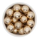 Light Gold Hammered Metal Effect UV Beads 20mm (Package of 10)