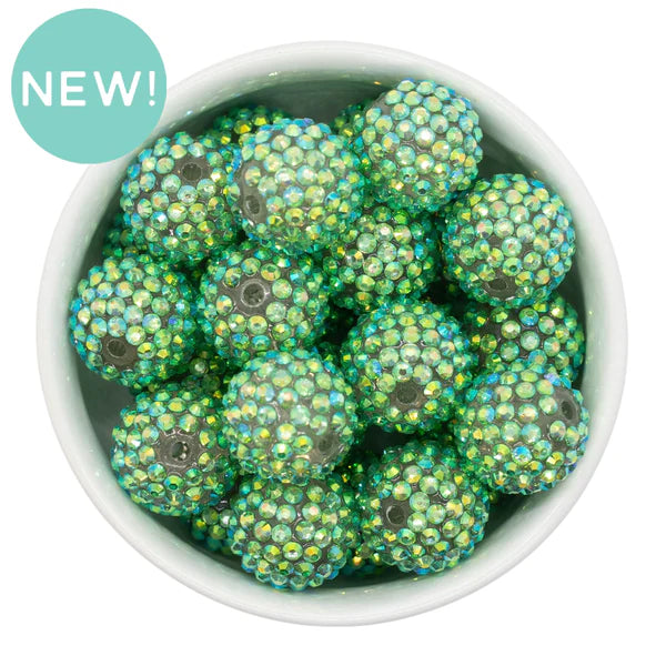 Sea Green Rhinestone Beads 20mm (Package of 10)