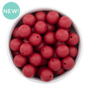 Cranberry Solid Round 15mm Silicone Beads (Package of 10)