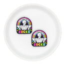 Everything Sucks Skeleton & Rainbow Silicone Focal Bead 29x30mm (Package of 2)