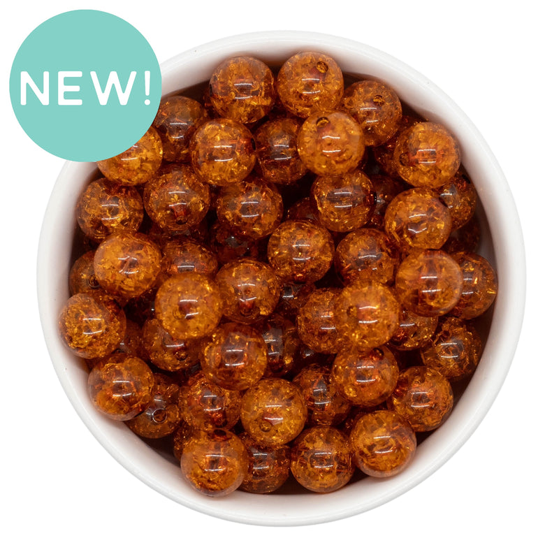 Tawny Brown Crackle Beads 12mm (Package of 20)