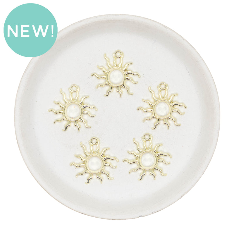 Gold Sun Charm 25mm (Package of 5)