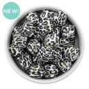 Leopard Printed Hexagon Silicone Beads 14mm (Package of 5)