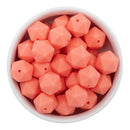 Coral Hexagon Silicone Beads 16mm - Point Top (Package of 5)
