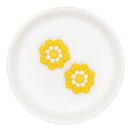 Mustard & Sand Flower Silicone Focal Bead 29mm (Package of 2)