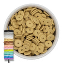 Khaki Rope Edge Silicone Spacer Beads 12x2mm (Package of 20)