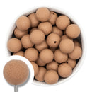 Embossed Latte Silicone Beads 15mm (Package of 10)