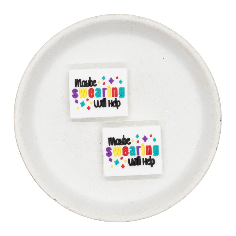 Maybe Swearing will Help Silicone Focal Bead 25x30mm (Package of 2)