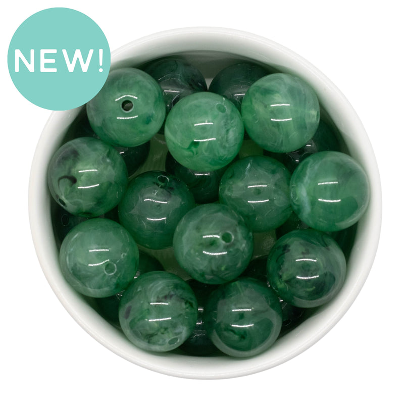 Green Marble Beads 20mm (Package of 10)