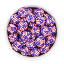 Stars & Stripes Printed Silicone Beads 15mm (Package of 10)