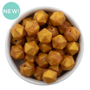 Antique Gold Metallic Hexagon Silicone Beads 16mm - Point Top (Package of 5)