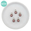 Brown Faux Pearl Bauble Charm 17x10mm (Package of 5)