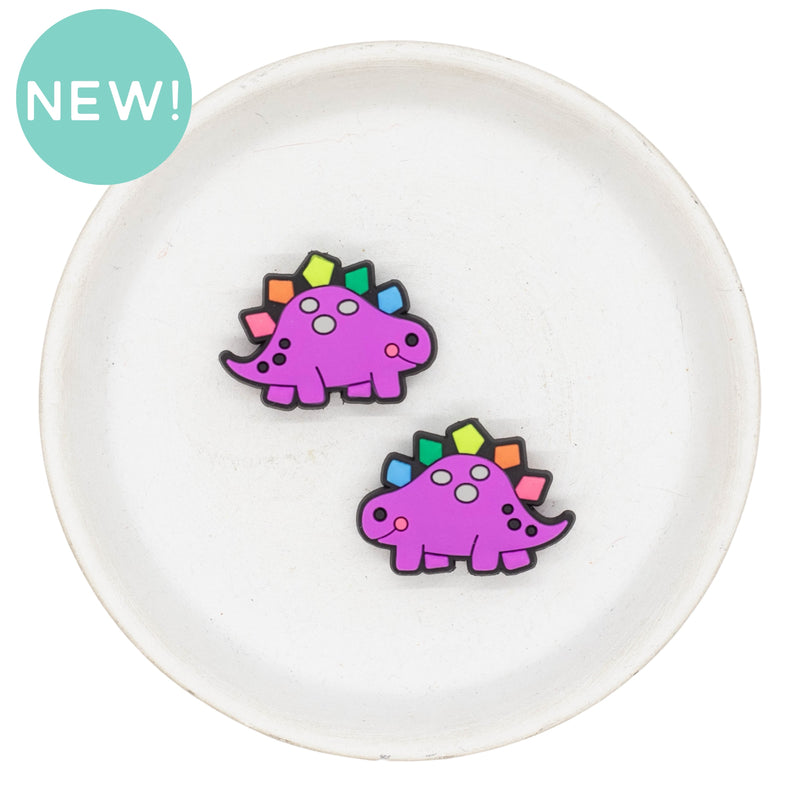 Purple Dinosaur Silicone Focal Bead 32x23mm (Package of 2)