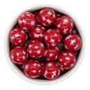 Red & White Firework Overlay Printed Beads 20mm (Package of 10)