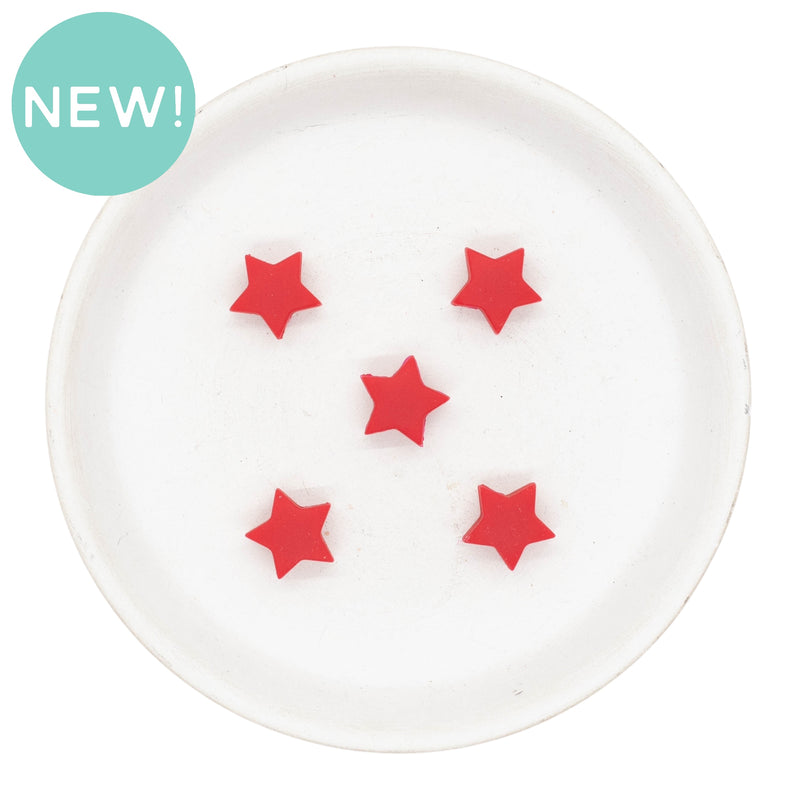 Red Star Silicone Beads 13mm (Package of 5)
